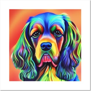 Cocker Spaniel Dog Rainbow Painting Posters and Art